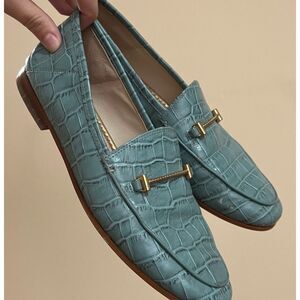 NWOB Sam Edelman Loraine Loafer Blue Sage croc Leather, $128 Sz 9